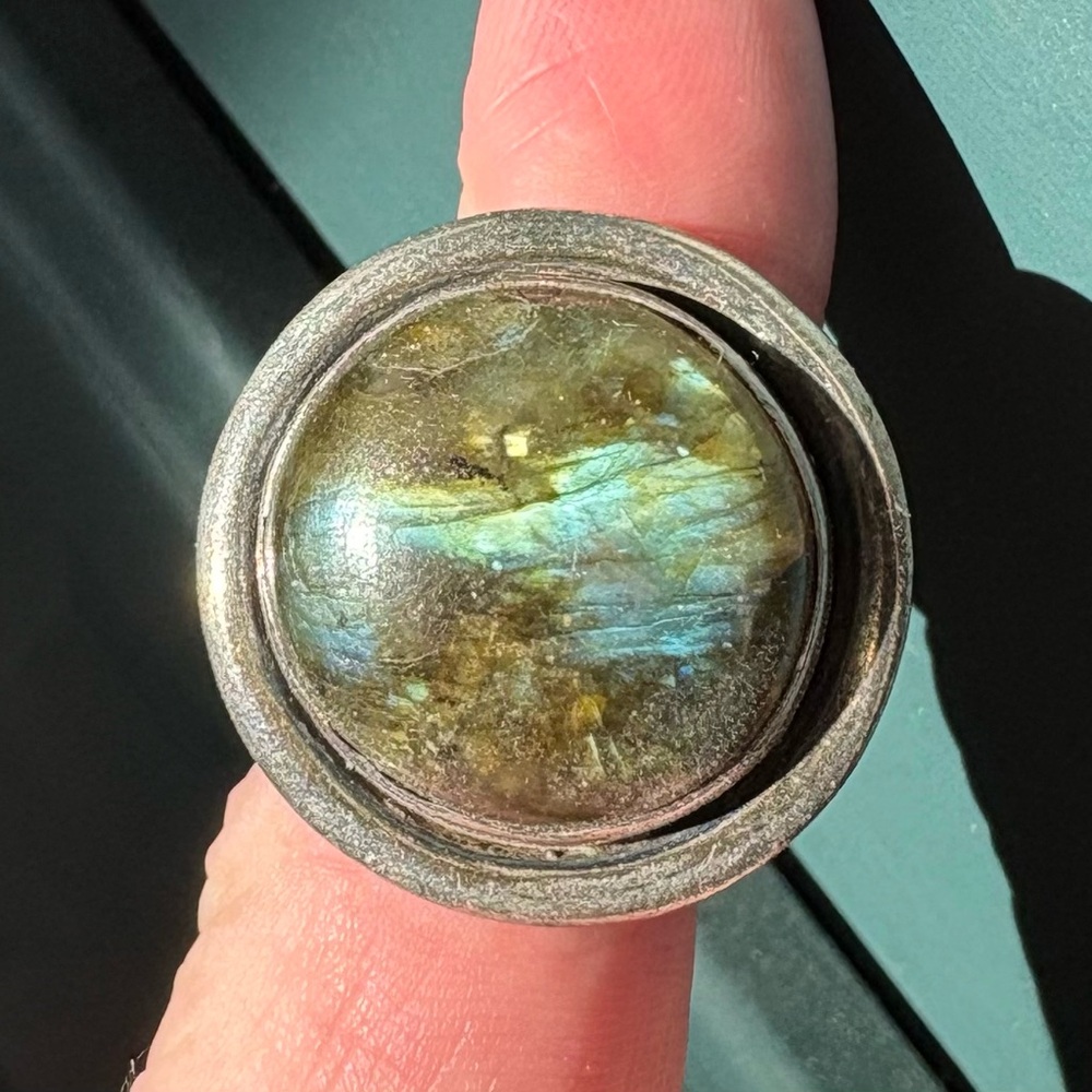 Vintage Silver Labradorite Statement Ring